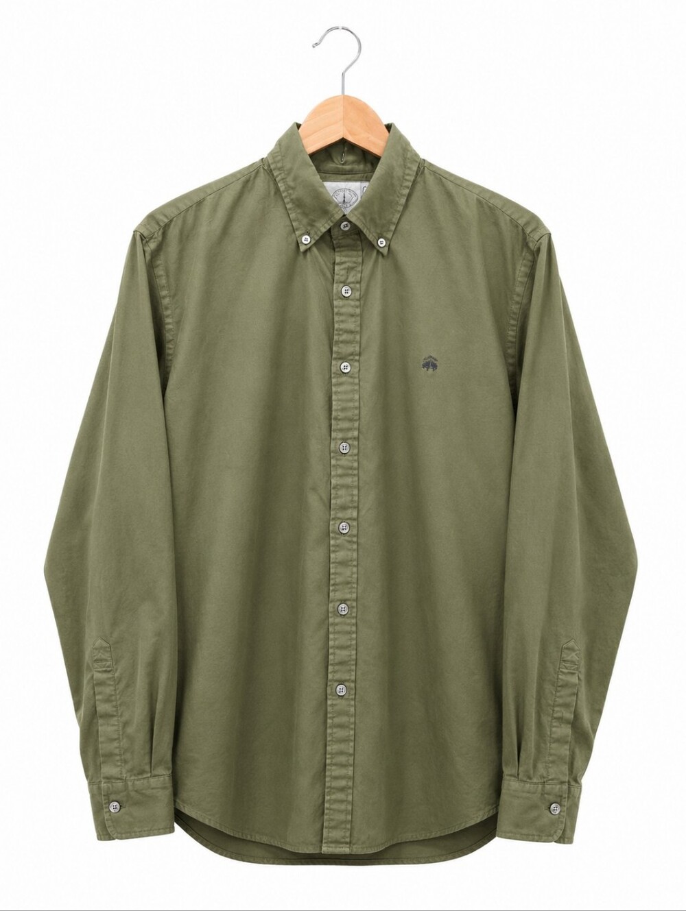 Brooks Brothers Milano Fit Olive Green Button-Down Shirt – Men’s Medium